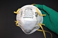 N95 Respirator hold by hand