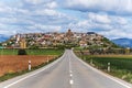 N-240 road in approach of Berdun Village in Spain Royalty Free Stock Photo