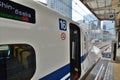 N700 series Shinkansen bullet train. Tokyo Station. Tokyo. Japan Royalty Free Stock Photo