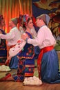 ÃÂ¾n stage are dancers and singers, actors, chorus members, dancers of corps de ballet, soloists of the Ukrainian Cossack ensemble Royalty Free Stock Photo