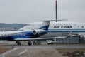 N-393VF Sun Air jets Gulfstream G500 and Air China Boeing 747-89L jets in Zurich inSwitzerland