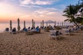 Na Jomtien beach Pattaya Thailand, white tropical beach during sunset in Pattatya Najomtien