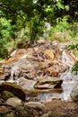 Na Muang Waterfall Koh Samui Island Thailand, Namuang Waterfall, falling water stream, mountain rocks landscape, tropical jungle Royalty Free Stock Photo