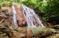 Na Muang Waterfall Koh Samui Island Thailand, Namuang Waterfall, falling water stream, mountain rocks landscape, tropical jungle Royalty Free Stock Photo