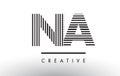 NA N A Black and White Lines Letter Logo Design.