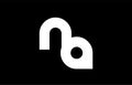 NA N A black white bold joint letter logo
