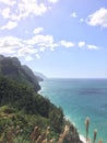 Na Pali Coast Cliffs on Kauai Island, Hawaii - Kalalau Trail. Royalty Free Stock Photo