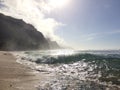 Na Pali Coast Cliffs on Kauai Island, Hawaii. Royalty Free Stock Photo