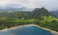 Na Pali Coast Panoramic Landscape View From Helicopter, Kauai, Hawaii