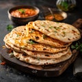 Naan Bread Bliss: A Stack of Indian Delicacy