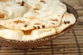 Naan Bread in Wooden Bowl