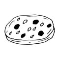 Naan indian bread vector illustration, hand drawing doodle