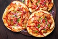 Naan pizza with red bell pepper