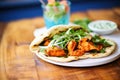 naan sandwich with tandoori chicken and fresh lettuce Royalty Free Stock Photo