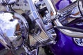 Nab. Chelny, Russia - August 26, 2023: motorcycle close-up Harley-Davidson Softail Heritage