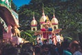 Temple Religion of Mayapur raly Royalty Free Stock Photo