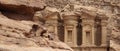 Nabataean Rock city of Petra, ad Deir, Monastery, Jordan Royalty Free Stock Photo