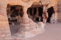 Nabataean Rock city of Petra, Dwelling interior, Jordan Royalty Free Stock Photo