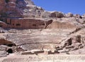The Nabatean amphitheatre in the ancient city of Petra, Jordan Royalty Free Stock Photo