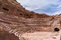 Nabatean Theatre seating cavea detail in Petra