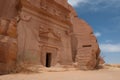 Nabatean tomb in Madain Saleh archeological site, Saudi Arabia Royalty Free Stock Photo