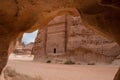 Nabatean tomb in MadaÃÂ®n Saleh archeological site, Saudi Arabia