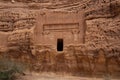 Nabatean tomb in MadaÃÂ®n Saleh archeological site, Saudi Arabia