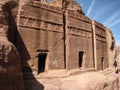 Nabatean tombs at Petra. Jordan Royalty Free Stock Photo