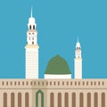Nabawi mosque madina islam worship dome minaret Royalty Free Stock Photo