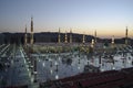 Nabawi Mosque in Medina at dusk time Royalty Free Stock Photo