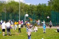 Naberezhnye Chelny, Russia - June 1, 2023 : People celebrate the holiday of summer and childhood in the park, children and adults