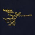 Nabilone synthetic cannabinoid, Structural chemical formula Royalty Free Stock Photo