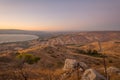 Nachal stream Samach and the Golan Heights