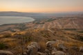 Nachal stream Samach and the Golan Heights