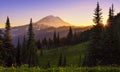 Naches Peak Loop Trail in Mt Rainier NP at Suset