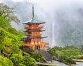 Nachi, Japan at Kumano Nachi Taisha Pagoda and waterfall Royalty Free Stock Photo