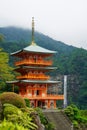 Nachi, Japan at Seigantoji Pagoda and Nachi Falls. Royalty Free Stock Photo