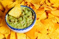 Nacho chips and guacamole Royalty Free Stock Photo