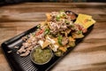 Nachos served in a Mexican restaurant in Rovaniemi, Finland