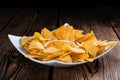 Nachos with Cheese Dip Royalty Free Stock Photo