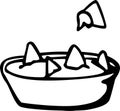 Nachos with cheese dish vector illustration