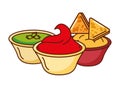 Nachos cheese guacamole and chili mexican food traditional