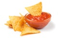 Nachos, corn chips with fresh salsa Royalty Free Stock Photo