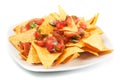 Nachos corn chips with homemade salsa