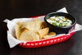 Nachos dip and chips Royalty Free Stock Photo