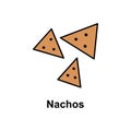 Nachos, food icon. Element of Cinco de Mayo color icon. Premium quality graphic design icon. Signs and symbols collection icon for