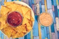 Nachos go with dip Royalty Free Stock Photo