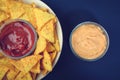 Nachos go with dip Royalty Free Stock Photo