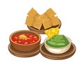 Nachos with guacamole mexican food