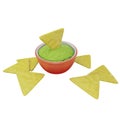 Nachos icon. Nachos with guacamole icon. Spicy green avocado sauce. Mexican food, Latin American food. Fast food. Icon for Landing